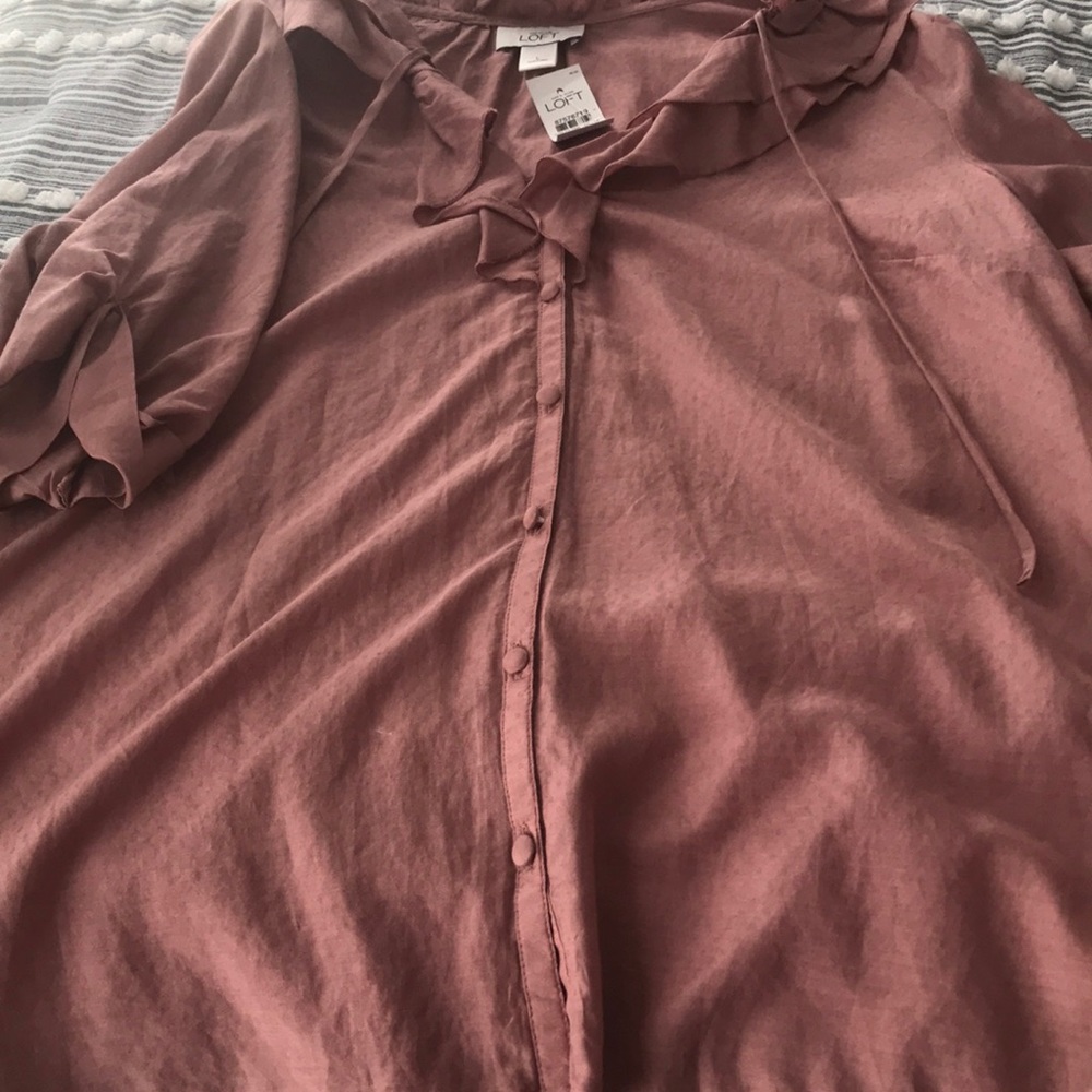 Loft dusty rose/mauve blouse - Picture 4 of 4